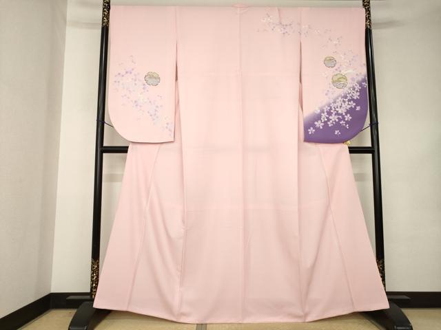 平和屋着物●小振袖　二尺袖　雪輪兎文　暈し染め　洗える着物　AABK1853ck