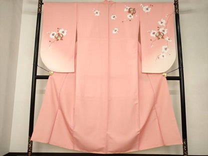 平和屋着物●小振袖　二尺袖　胡蝶蘭　暈し染め　洗える着物　AABK1856ck