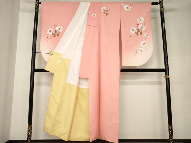 平和屋着物●小振袖　二尺袖　胡蝶蘭　暈し染め　洗える着物　AABK1856ck