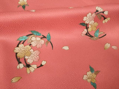 平和屋着物●小振袖　二尺袖　花丸文　洗える着物　AABK1859ck