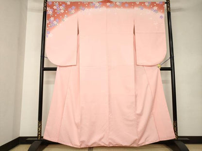 平和屋着物●小振袖　二尺袖　舞花文　暈し染め　洗える着物　AABK1861ck