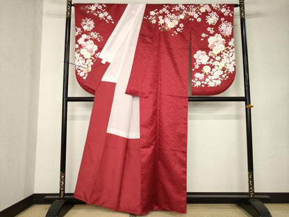 平和屋着物●小振袖　二尺袖　舞桜　金彩　洗える着物　AABK1862ck