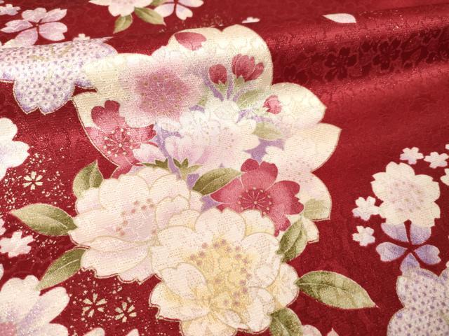 平和屋着物●小振袖　二尺袖　舞桜　金彩　洗える着物　AABK1862ck