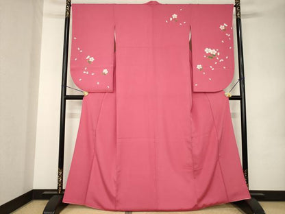 平和屋着物●小振袖　二尺袖　舞桜　洗える着物　AABK1863ck