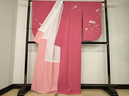 平和屋着物●小振袖　二尺袖　舞桜　洗える着物　AABK1863ck