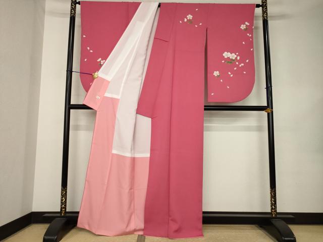 平和屋着物●小振袖　二尺袖　舞桜　洗える着物　AABK1863ck