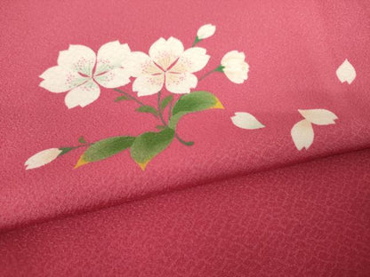 平和屋着物●小振袖　二尺袖　舞桜　洗える着物　AABK1863ck