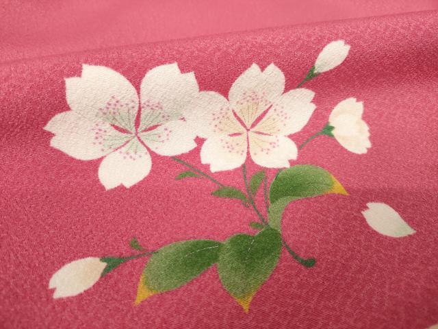 平和屋着物●小振袖　二尺袖　舞桜　洗える着物　AABK1863ck