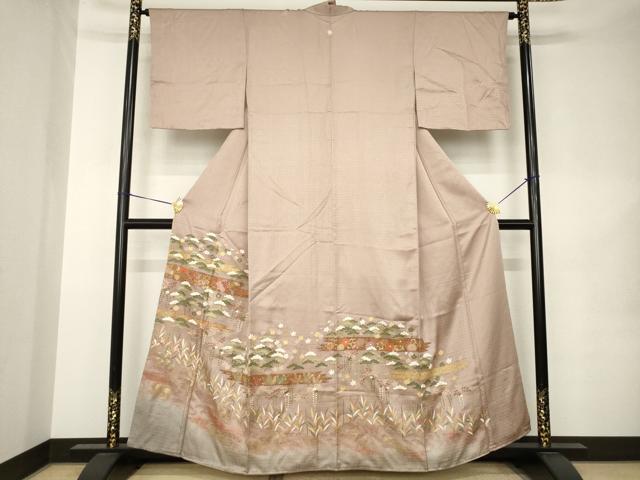 平和屋着物●豪華色留袖　駒刺繍　吉祥文　正絹　逸品　AABK1864ck