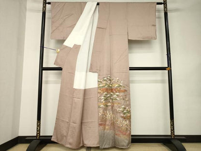 平和屋着物●豪華色留袖　駒刺繍　吉祥文　正絹　逸品　AABK1864ck