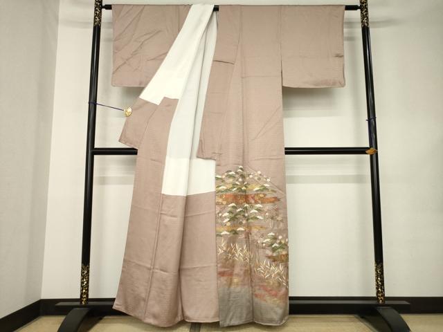 平和屋着物●豪華色留袖　駒刺繍　吉祥文　正絹　逸品　AABK1864ck