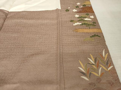 平和屋着物●豪華色留袖　駒刺繍　吉祥文　正絹　逸品　AABK1864ck