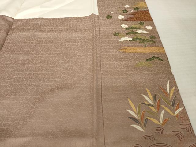 平和屋着物●豪華色留袖　駒刺繍　吉祥文　正絹　逸品　AABK1864ck