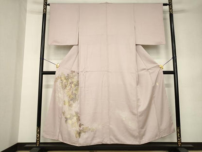 平和屋着物●金彩友禅　卓越技能者・名工・和田光正　訪問着　葡萄蔦草文　金銀彩　正絹　逸品　AABK1865ck