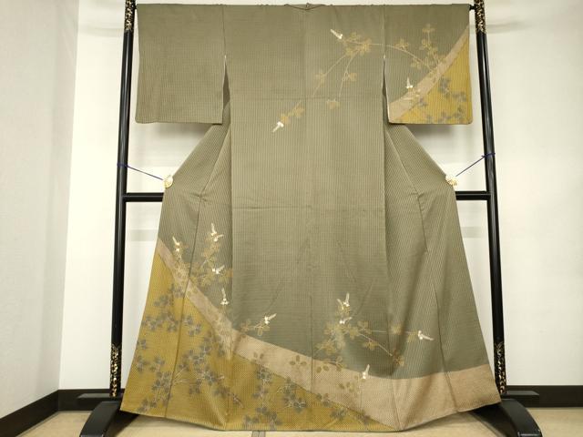 平和屋着物●訪問着　枝花文　金彩　正絹　逸品　AABK1867ck