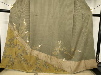 平和屋着物●訪問着　枝花文　金彩　正絹　逸品　AABK1867ck