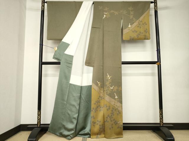 平和屋着物●訪問着　枝花文　金彩　正絹　逸品　AABK1867ck