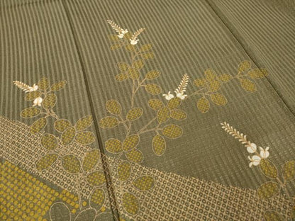 平和屋着物●訪問着　枝花文　金彩　正絹　逸品　AABK1867ck