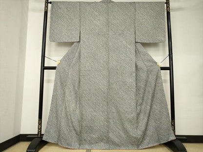 平和屋着物●上質な小紋　総絞り　黒地　正絹　逸品　AABK1871ck
