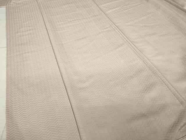 平和屋着物●上質な色無地　檜垣地紋　薄柿色　正絹　逸品　AABK1874ck