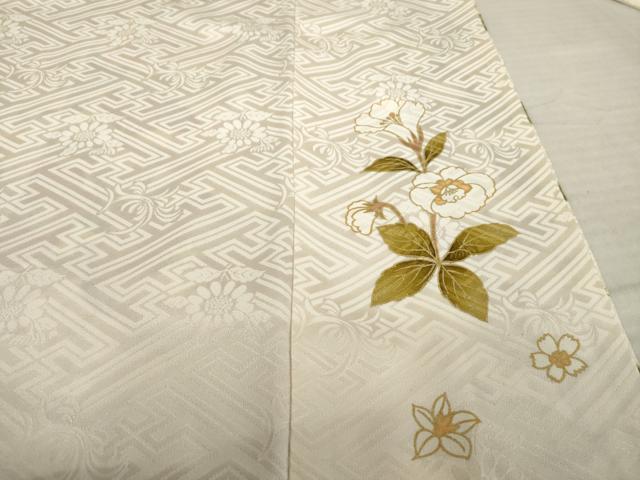 平和屋着物●豪華振袖　駒刺繍　草花文　金彩　正絹　逸品　AABK1878ck