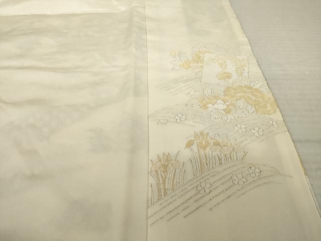 平和屋着物●色留訪問着　寿光織　風景花文　正絹　逸品　AABK1883ck