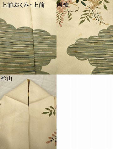 平和屋着物●ファッションデザイナー 花井幸子　訪問着　雲重ね文　正絹　逸品　AABK1884ck
