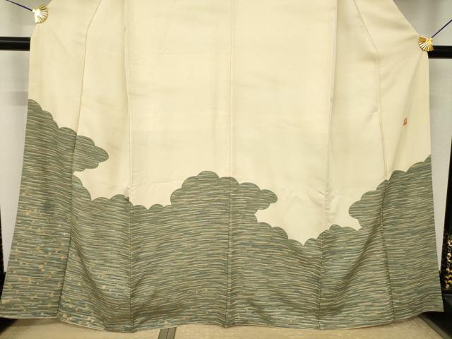 平和屋着物●ファッションデザイナー 花井幸子　訪問着　雲重ね文　正絹　逸品　AABK1884ck