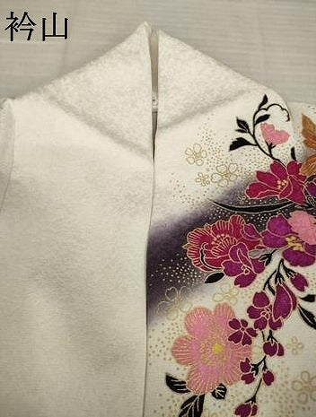 平和屋着物●豪華振袖　刺繍　舞花文　ラインストーン　銀通し地　ロング丈　正絹　逸品　AABK1885ck