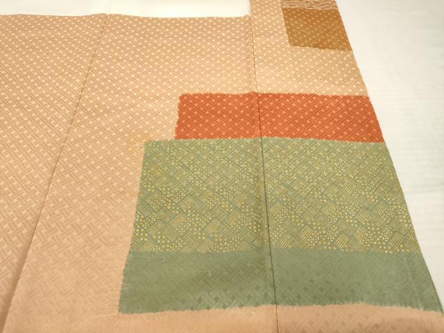 平和屋着物●訪問着　刺繍　扇面花丸文　金彩　正絹　逸品　AABK1889ck