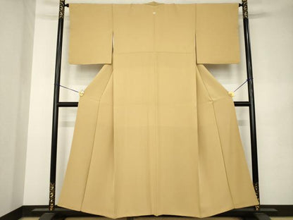 平和屋着物●上質な色無地　飴色　正絹　逸品　AABK1890ck
