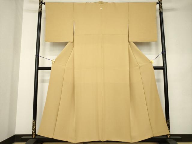 平和屋着物●上質な色無地　飴色　正絹　逸品　AABK1890ck