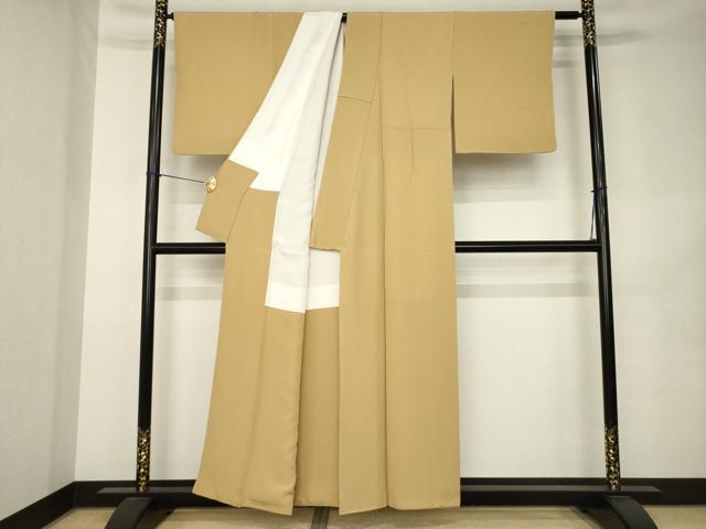 平和屋着物●上質な色無地　飴色　正絹　逸品　AABK1890ck