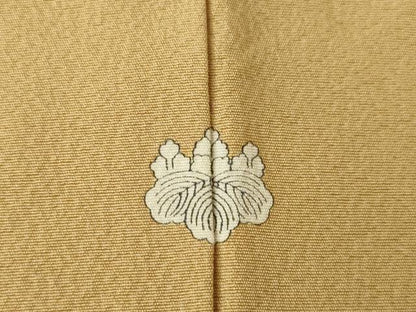 平和屋着物●上質な色無地　飴色　正絹　逸品　AABK1890ck