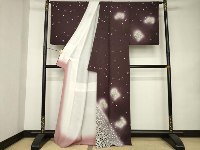 平和屋着物●訪問着　舞桜　暈し染め　金彩　正絹　逸品　AABK1893ck