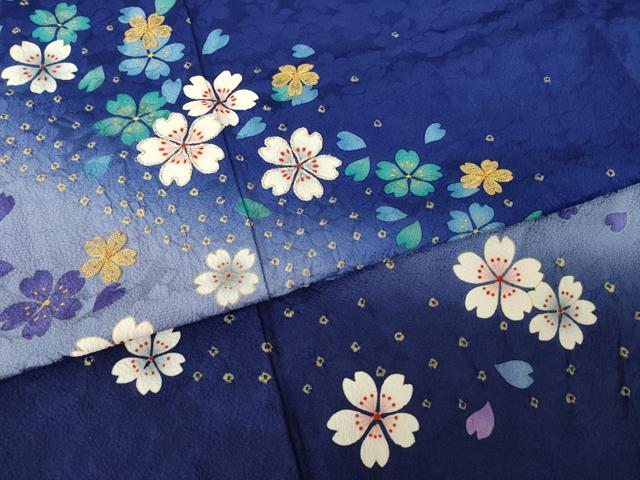 平和屋着物●豪華振袖　駒刺繍　絞り　舞桜　暈し染め　金糸　やまと誂製　ロング丈　正絹　逸品　AABK1894ck