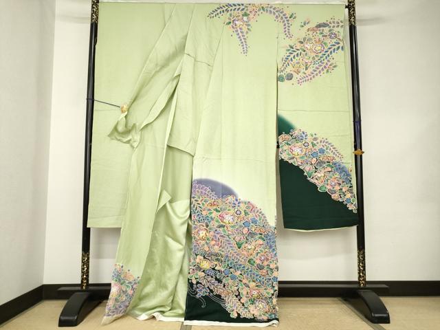 平和屋着物●豪華振袖　辻が花　絞り　金彩　仮絵羽　逸品　未使用　AABK1895ck