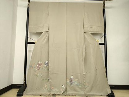 平和屋着物●色留訪問着　寿光織　童子　仮絵羽　正絹　逸品　未使用　AABK1896ck