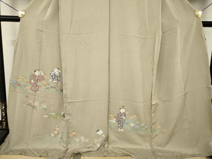 平和屋着物●色留訪問着　寿光織　童子　仮絵羽　正絹　逸品　未使用　AABK1896ck