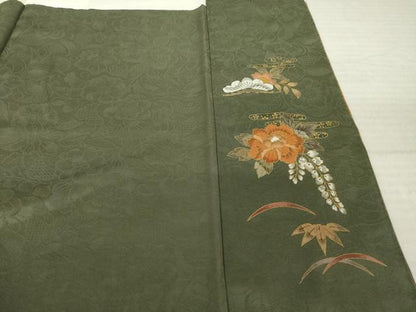 平和屋着物●訪問着　辻が花　舞花文　暈し染め　金彩　正絹　逸品　AABK1900ck