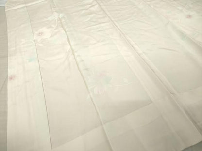 平和屋着物●長襦袢　無双仕立て　枝花文　正絹　逸品　AABK1903ck