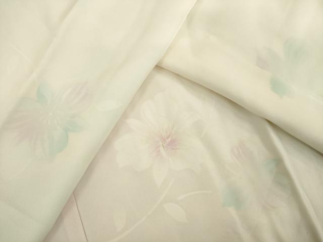 平和屋着物●長襦袢　無双仕立て　枝花文　正絹　逸品　AABK1903ck
