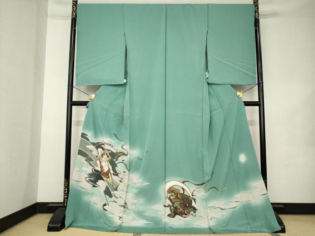 平和屋着物●三代目　根津栄一　色留袖　根善　風神雷神　仮絵羽　正絹　逸品　未使用　AABK1905ck