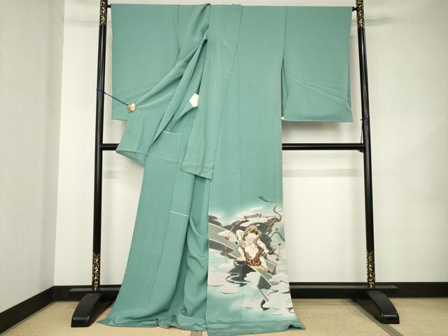 平和屋着物●三代目　根津栄一　色留袖　根善　風神雷神　仮絵羽　正絹　逸品　未使用　AABK1905ck