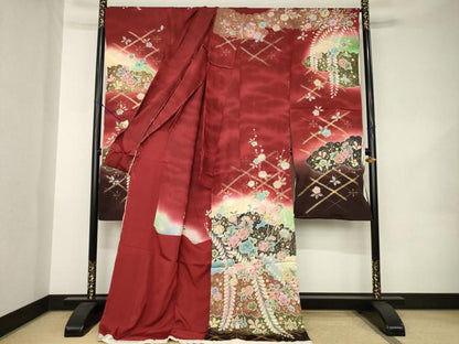 平和屋着物●越後十日町の一流染匠 桐屋・翠山工房 徳永憲峯 振袖 辻が花 絞り 暈し染め 銀通し地 仮絵羽 逸品 未使用 AABK1906ck