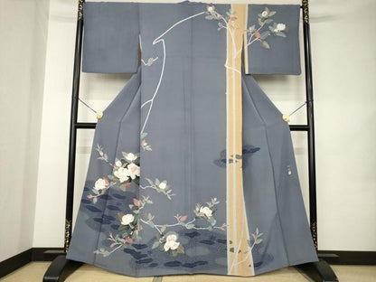 平和屋着物●本加賀友禅作家　木村州宏　訪問着　枝花文　正絹　逸品　AABK1907ck