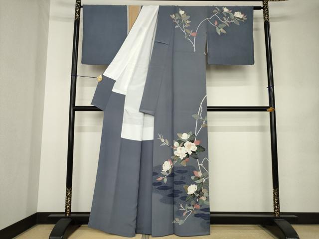 平和屋着物●本加賀友禅作家　木村州宏　訪問着　枝花文　正絹　逸品　AABK1907ck