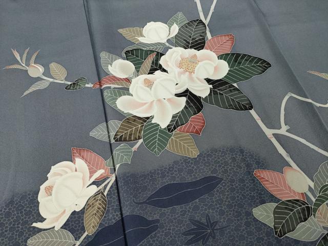 平和屋着物●本加賀友禅作家　木村州宏　訪問着　枝花文　正絹　逸品　AABK1907ck