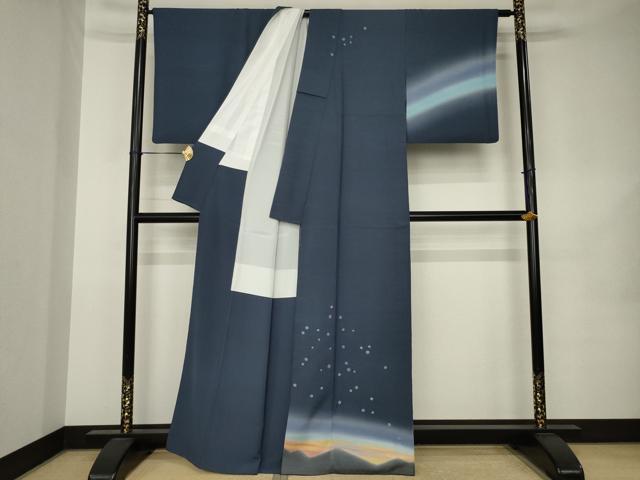平和屋着物●訪問着　作家物　絞り　星物語　暈し染め　正絹　逸品　AABK1908ck
