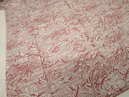 平和屋着物●稲垣稔次郎画　小紋　型染め　流水草花文　正絹　逸品　AABK1909ck